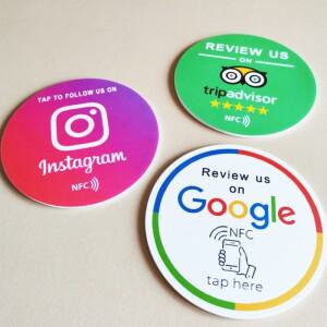 직경 10CM Google tagram Tripad 호환visor NFC 스티커 NFC13.56MHz 프로그래밍 가능 PVC 소재(3M 자체 접