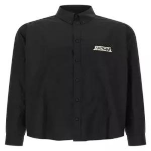 26SS 발렌시아가 마스킹 테이프 라지 핏 롱 슬리브 셔츠 857809 TRM28 1000 BLACK DOM