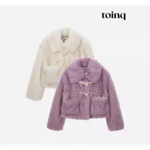 [토잉크][toinq] 토글 버튼 투톤 페이크 퍼 자켓(T239MLT907W)