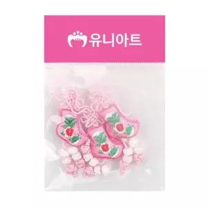DIY만들기재료 한복매듭 고리 버선 분홍 매듭 3개입 재료 공예 전통 X10개