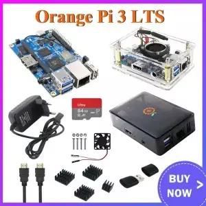 Orange Pi 3 LTS AllWinner H6 64 비트 8GB EMMC 2G RAM WiFi BT 50 옵션 케이스 전원 팬 HDMI 호환 케이블