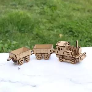 증기기관차 기차 프라모델 나무 조립 모형 DIY 만들기