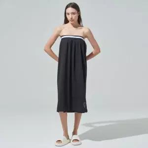[BLUDOT]  테이프 포인트 샤워 랩가운_BK