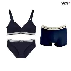 [롯데백화점]예스 네이비 스포티 풀컵 노와이어 커플속옷세트 YSWBB175YSWPB175YSMDB175