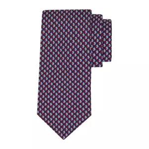 페라가모 8CM 패턴 실크 넥타이 351365 0789663 BLU BORDEAUX