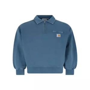 26SS 칼하트 WIP 하프 집 디트로이트 스웨트셔츠 I036350 3IM06 BLUE RIVER STONE WASHED DOM