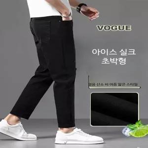 남자 여름 슬림핏 블랙진 청바지 얇은 잔발