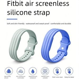 구글 핏빗 에어 피트니스 트래커와 호환되는 단색 실리콘 스포츠 스트랩 (액티브 웨어용)