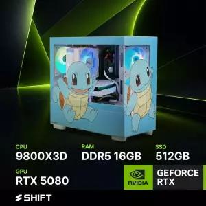 주연테크 시프트 PKK98X58 포켓몬스터 꼬부기 AMD 라이젠7 9800X3D RTX 5080 게이밍 컴퓨터