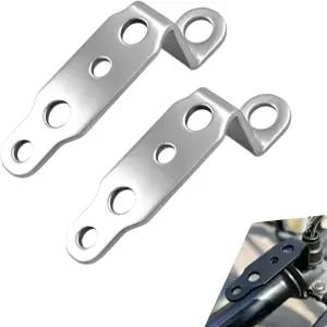 2 PCS 오토바이 라이트 마운트 브래킷 후방 미러 바용 Z자형 조절 연장 장착 스테인리스 스틸 소재 대부분