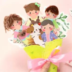 5인용 우리가족 인형만들기 감사 종이 꽃다발만들기 키트 유치원미술