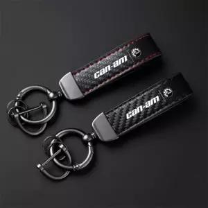 로고 자동차 액세서리와 BRP Can-Am에 대한 고급 탄소 섬유 오토바이 키 체인 홀더 Red