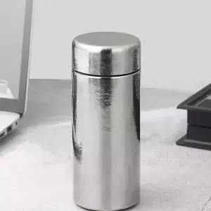 차 필터 더블 레이어 순수 티타늄 진공 플라스크 휴대용 야외 음주 세트 물병이있는 200/300ml 미니 보온병
