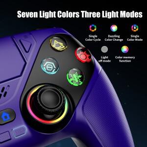 호환 PS5/PS5 Pro/Slim/PC/Steam 콘솔용 RGB 무선 컨트롤러 게임패드 3.5mm 오디오 잭 듀얼 진동 마크로/터