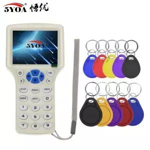 복사기 125KHz 13.56MHz USB 프로그래머 NFC 스마트 10 주파수 키 fob 카드 리더 UID 디코더