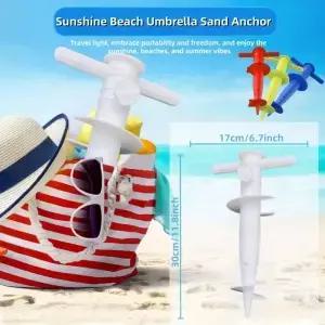 1Pc 우산 모래 AnchorBase 조정 가능한 플라스틱 태양 해변 파티오 지상 고정 도구 앵커 스탠드 스파이크