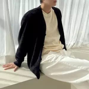 [탑보이][탑보이] 세미 크롭 모헤어 앙고라 가디건 니트 (ATH001)