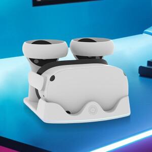 메타 퀘스트 3S VR 충전 스테이션용 독 RGB 조명 스탠드 헤드셋 디스플레이 및 컨트롤러 마운트