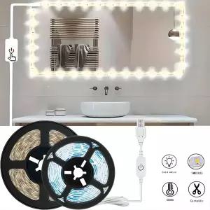 2835 LED 스트립 라이트 터치 센서 스위치 조도 조절 가능 USB 유연한 LED 테이프 리본 라이트 거울 캐비닛