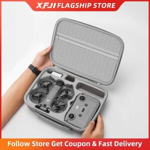 DJI NEO 2 드론 액세서리용 XFJI 여행용 정리 가방 하드 쉘 PU 가죽 케이스 RC-N3 리모컨 보호용 숄더 파우