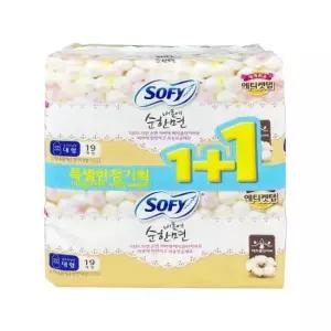 입는오버나이트 쏘피 내몸에 순한면 대형 19+19입 생리대 -O