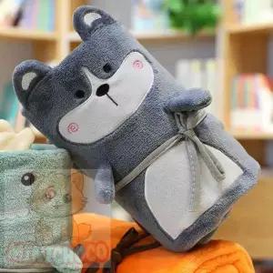 미니초코 휴대용담요 캐릭터무릎담요 미니 극세사 무릎이불 허스키