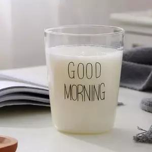 GOOD MORNING 투명 유리컵 350ml 아이스컵 쥬스잔 주스 음료잔 아이스라떼잔 WFP8A3K