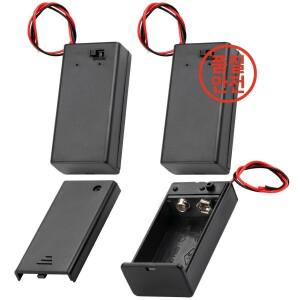 3PCS 9V 배터리 홀더 9볼트 ON/OFF 스위치 커버 포함 리드선 박스 케이스 커넥터