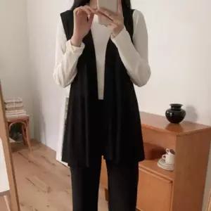 여성 레이어드 조끼 빅사이즈 여름 정장 롱 베스트