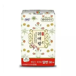 생리대 귀애랑 팬티라이너 일반 38입x5개