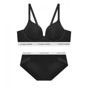 CODES COMBINE INNERWEAR 아이코닉 퓨징 볼륨일체형 노와이어 브라팬티 세트_블랙 2336789