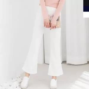 [하프클럽/]와이드 데님 팬츠 여성 청바지 하이웨스트 밴딩 나팔 스키니진