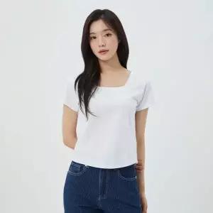 PLASTIC ISLAND 스퀘어넥 절개 크롭 티셔츠 PS2CH402 2334941