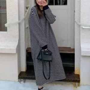긴팔 빅사이즈 박시 롱원피스 여자 원피스 임산부복 오버핏 면