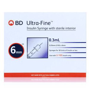 324900 비디 울트라파인2 인슐린 주사기 1박스 100개[31G 6mm 0.3ml]BD 펜니들 주사바늘  울트라파인