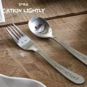 [비프로젝트]스마일 캣킨라이틀리 아동 스푼+포크 2p