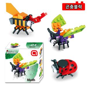 [드림존샵] 1200 곤충블럭 (24개입) OR / 조립블록 완구 레고 만들기 곤충피규어 교육용 학습용