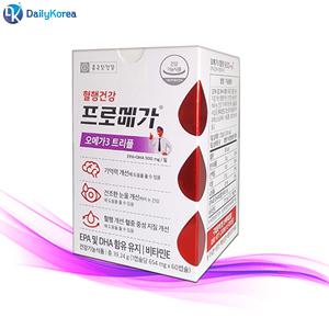 종근당건강 프로메가 오메가3 트리플 654mg x 60캡슐 1박스 혈행건강 눈건조 기억력 장용성 D