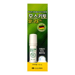 신신제약 모스키토밀크S 50ml 바르는 모기기피제 모기퇴치 롤타입 모기약 TB