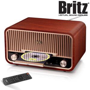 브리츠 BZT7800 Plus 우드 레트로 블루투스 CD플레이어 미니 오디오 스피커 라디오 아기 시디플레이어