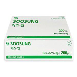 [에스이랜드]수성 거즈 5cmX5cm 8겹 200매
