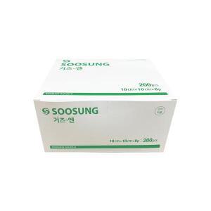 수성 거즈 10cmX10cm 8겹 200매 의료용 소독 감영예방 가아즈 드레싱 멸균거즈