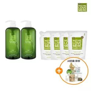 [보리보리/네이처러브메레]식기세정제 750ml 용기형 2개+500ml 리필형 4팩+(사은품선택 9종중 택1)
