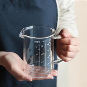 내열 유리 눈금 계량컵 냉장 냉동 전자 오븐 사용 가능 500mL 1L