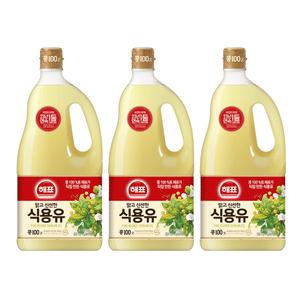 사조대림 해표 콩기름 1.8L x 3개 콩 100프로 식물성기름 대용량식용유 업소용 튀김류
