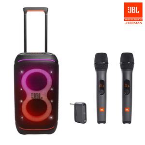 JBL PARTYBOX STAGE 320 AS3 세트 블루투스 버스킹 앰프 무선마이크 핸드 마이크 충전식 휴대용 스피커 공연용  무대 행사용 240W 방수 파티박스320