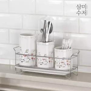 무민 더키친 3단 철망 수저통