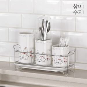 무민 더키친 3단 철망수저통