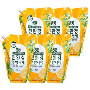 LG 퐁퐁 친환경 1종 주방세제 1.2LX6개 / 오렌지향