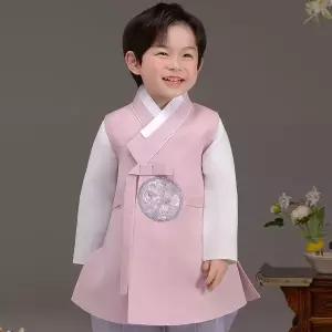 [보리보리/더예한복]QT916-분홍동하 남아한복 아동한복